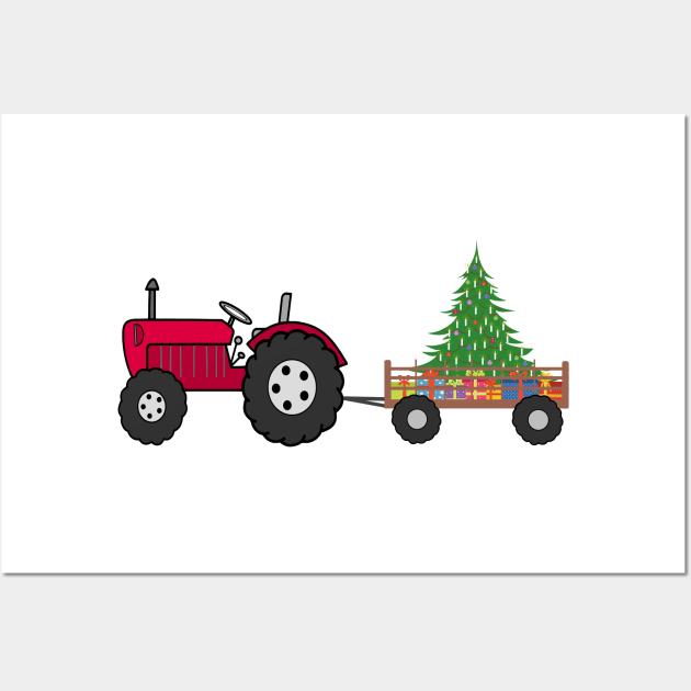 Christmas Tractor Wall Art by KarwilbeDesigns